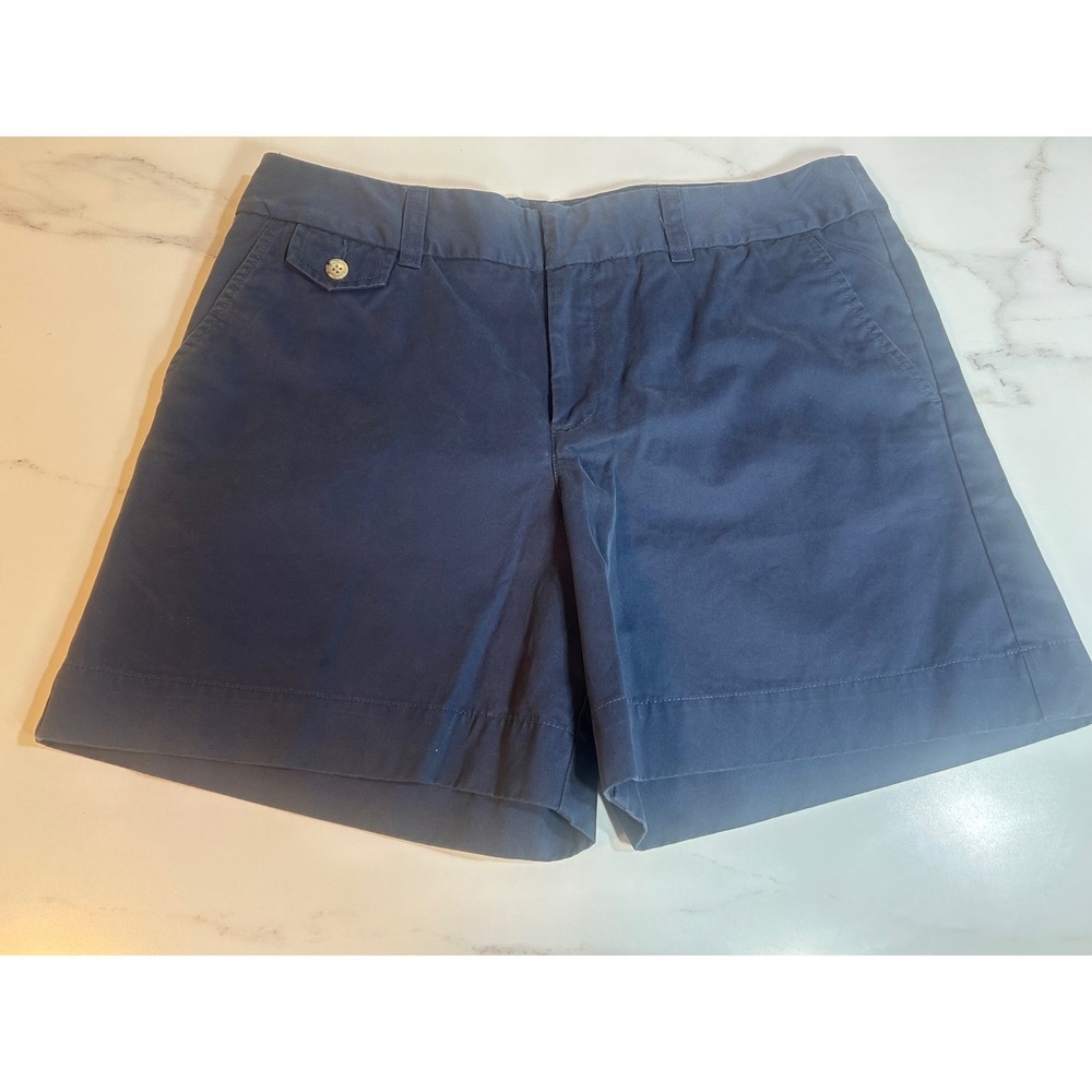 Eddie Bauer Mercer Fit Navy Blue‎ Chino Shorts Womens 14 Cotton